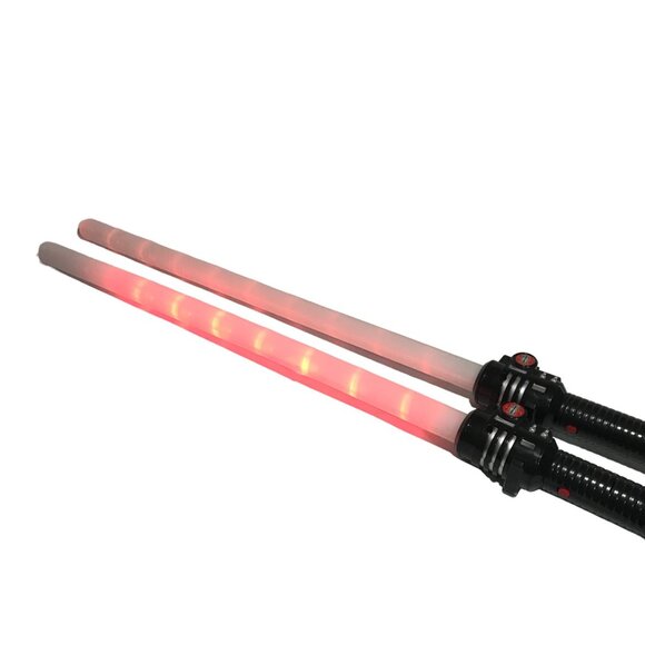 Space Sword Battle Lightsaber Toy Lights-Up Blades & Sounds 26 Inches Set of 2 - Picture 1 of 9